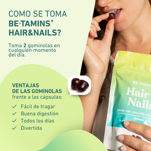 Hair & Nails - Gominolas con biotina para un pelo y uñas fuertes